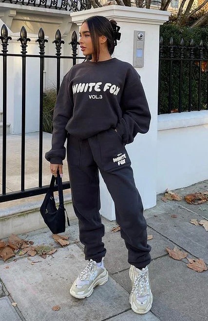 White Fox Joggers Hold Colour Even After Regular Machine Washing White Fox Graphic Sweatshirt & Jogger Co-Ord